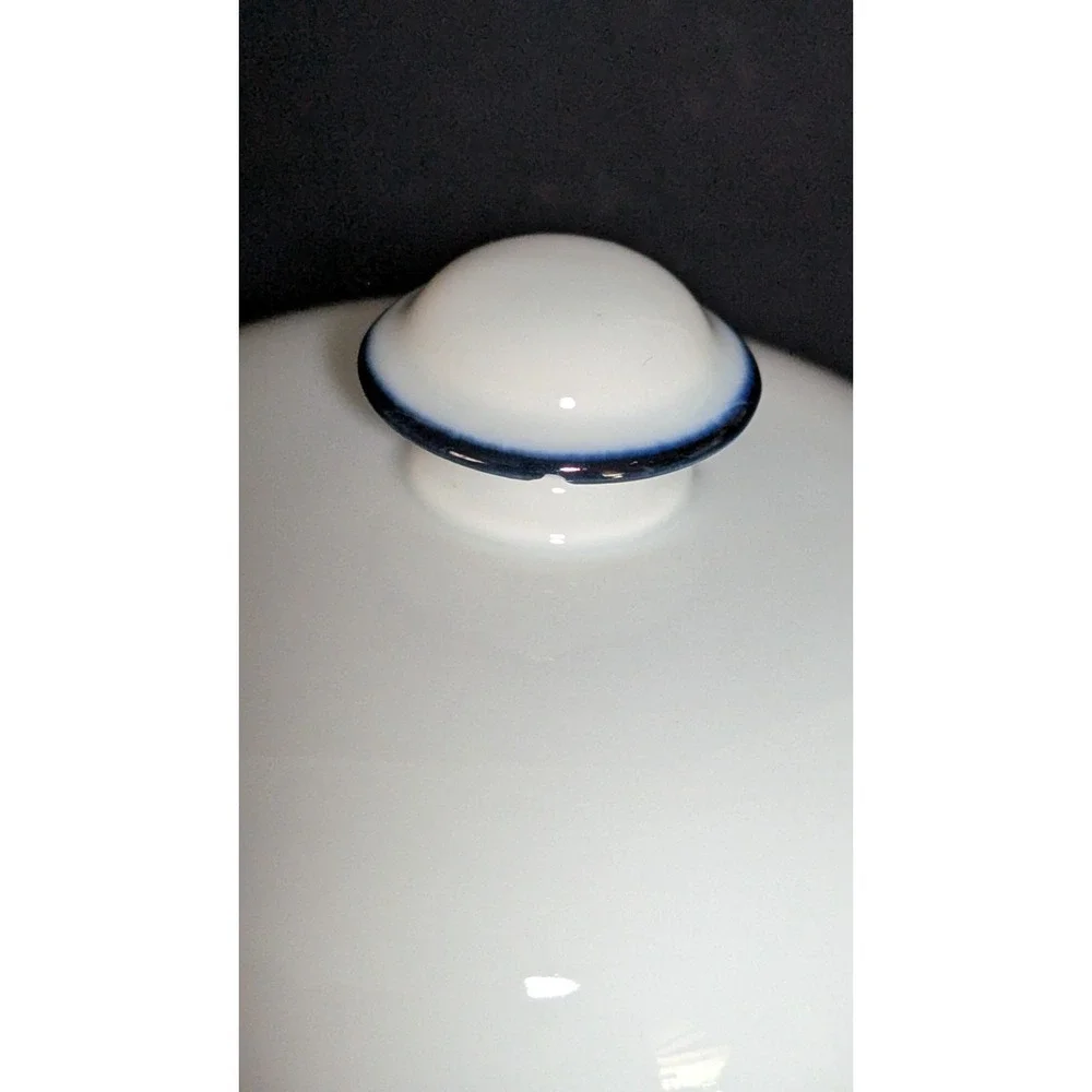 Dansk Bistro Christianshavn Blue & White Sugar Bowl With Lid‎